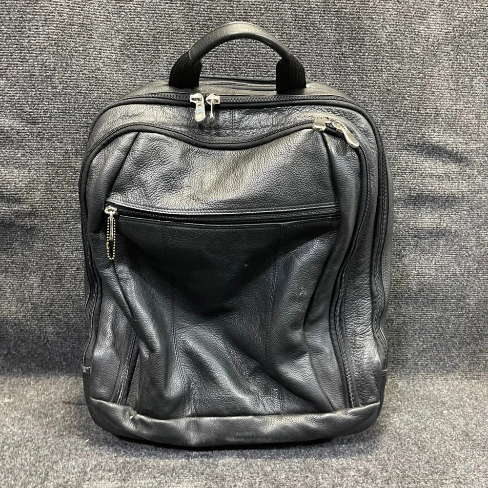 Wilsons Leather Pelle Studio Rolling Laptop Bag Black Briefcase Carry On Luggage